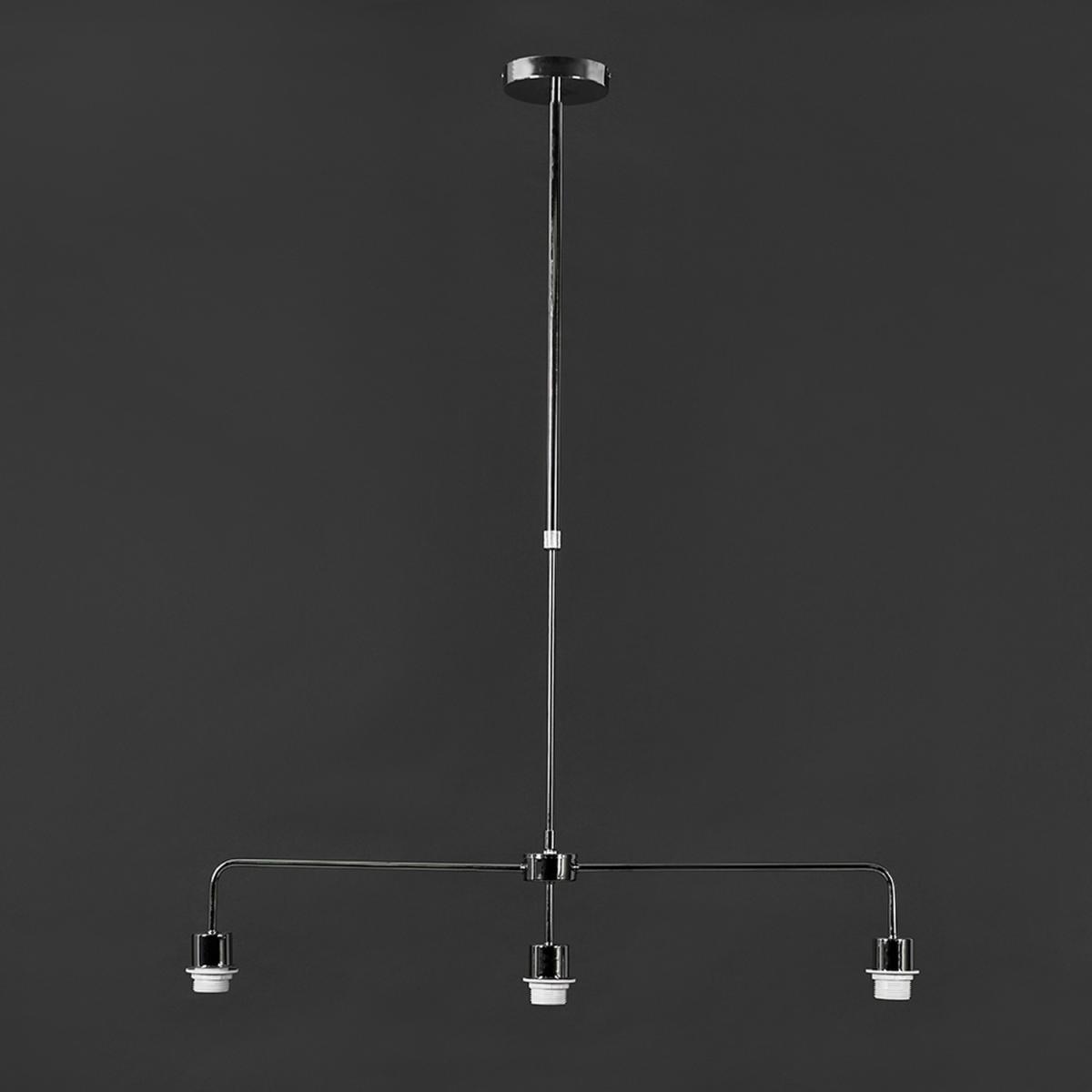 3 Way Polished Chrome Rise And Fall Suspended Over Table Ceiling Light Fitting - Silver – image 2