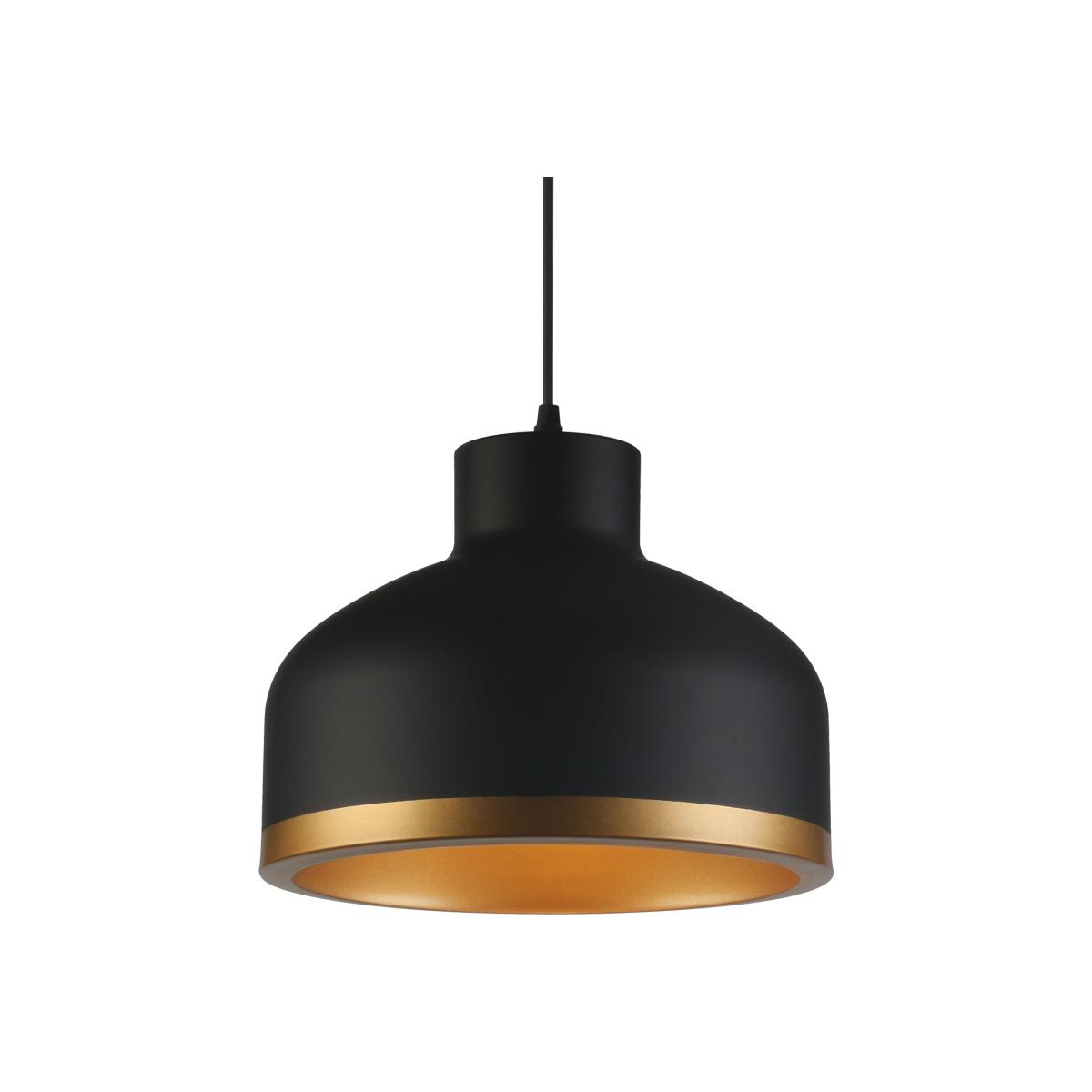 CGC GOLDI Large Black Dome Ceiling Pendant Light with Gold Trim - black – image 1