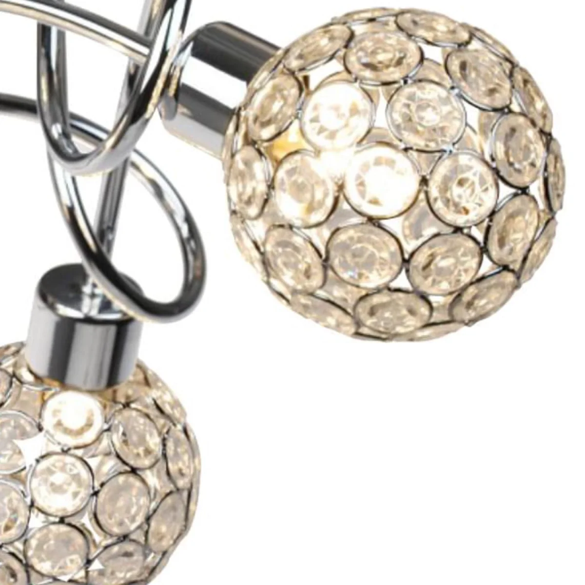 Reno 3lt Flush Ceiling Light - Polished Chrome Plate And Clear Beaded Glass – image 5