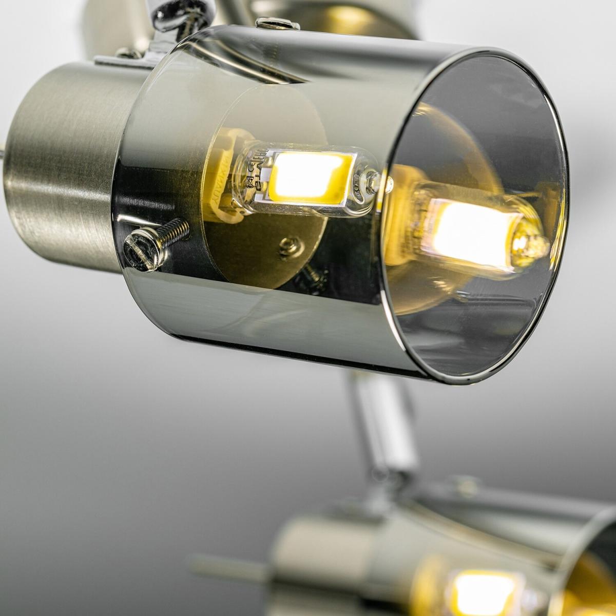 CGC JACOB 4 Light Brushed Chrome Spotlight with Smoked Glass - chrome – image 1