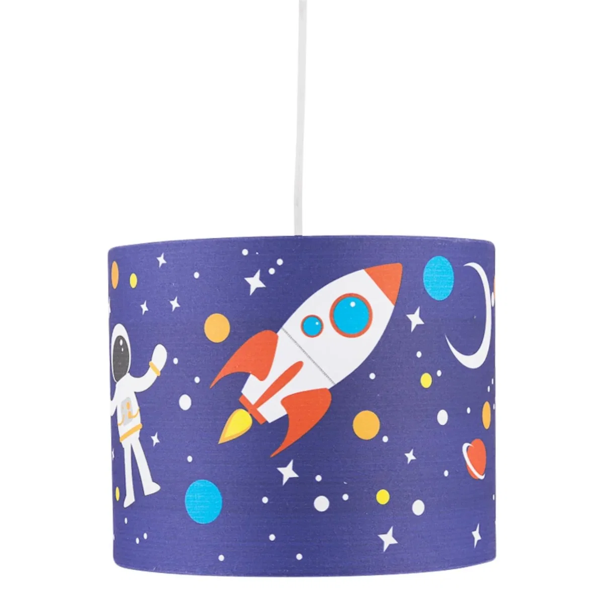 Space Rocket 25cm Easy Fit Ceiling Light Shade - Blue – image 2