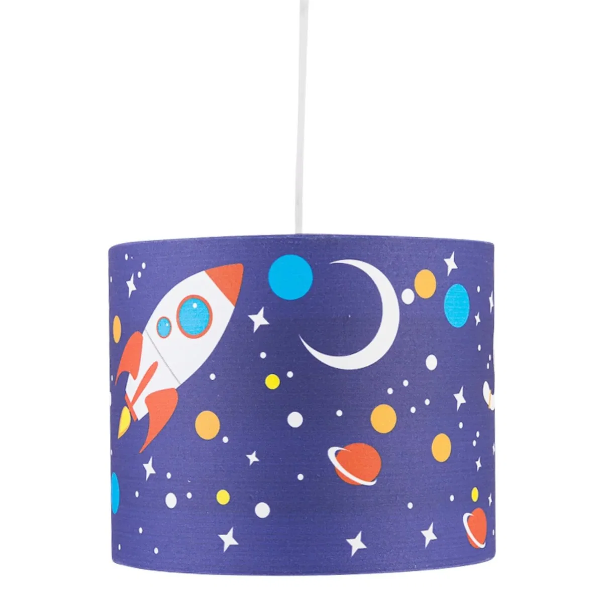 Space Rocket 25cm Easy Fit Ceiling Light Shade - Blue – image 3