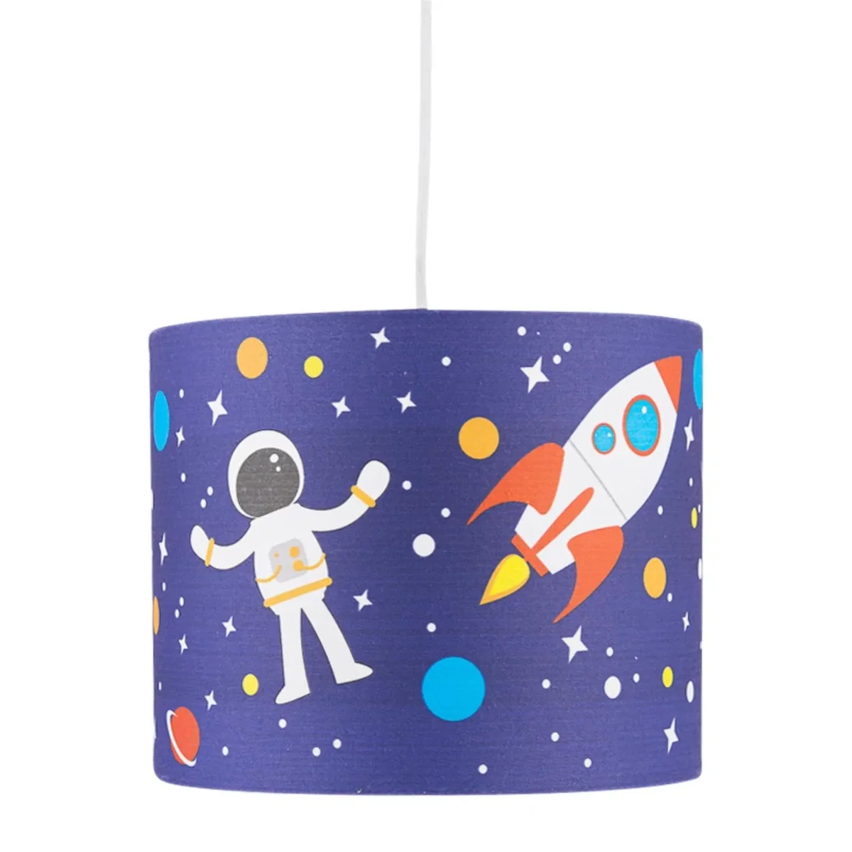 Space Rocket 25cm Easy Fit Ceiling Light Shade - Blue – image 5