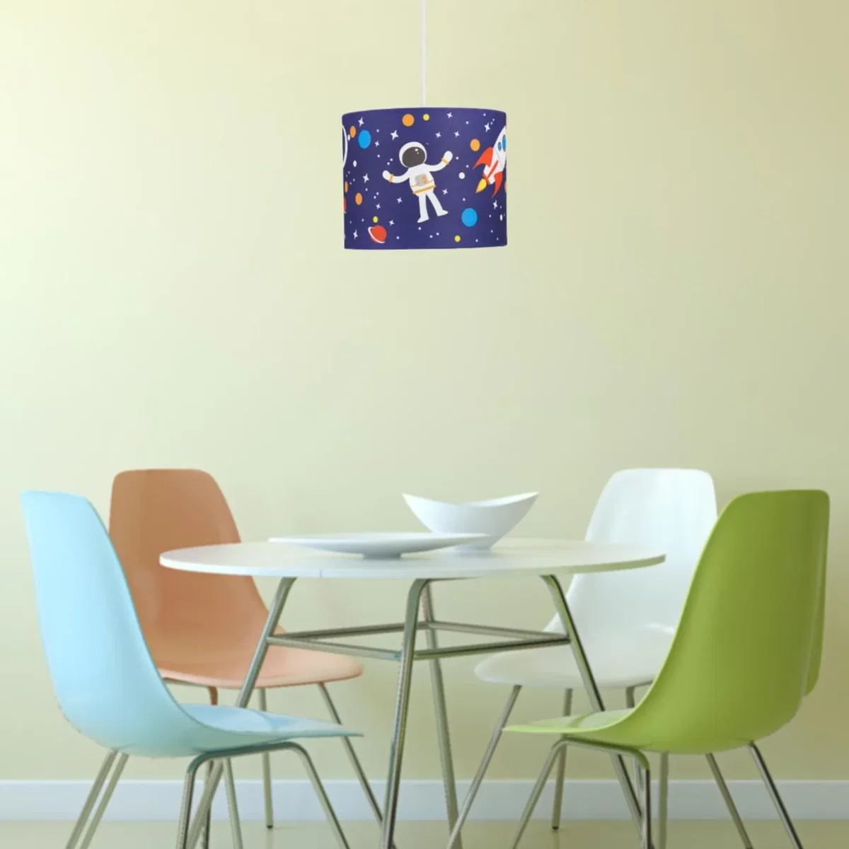 Space Rocket 25cm Easy Fit Ceiling Light Shade - Blue – image 6