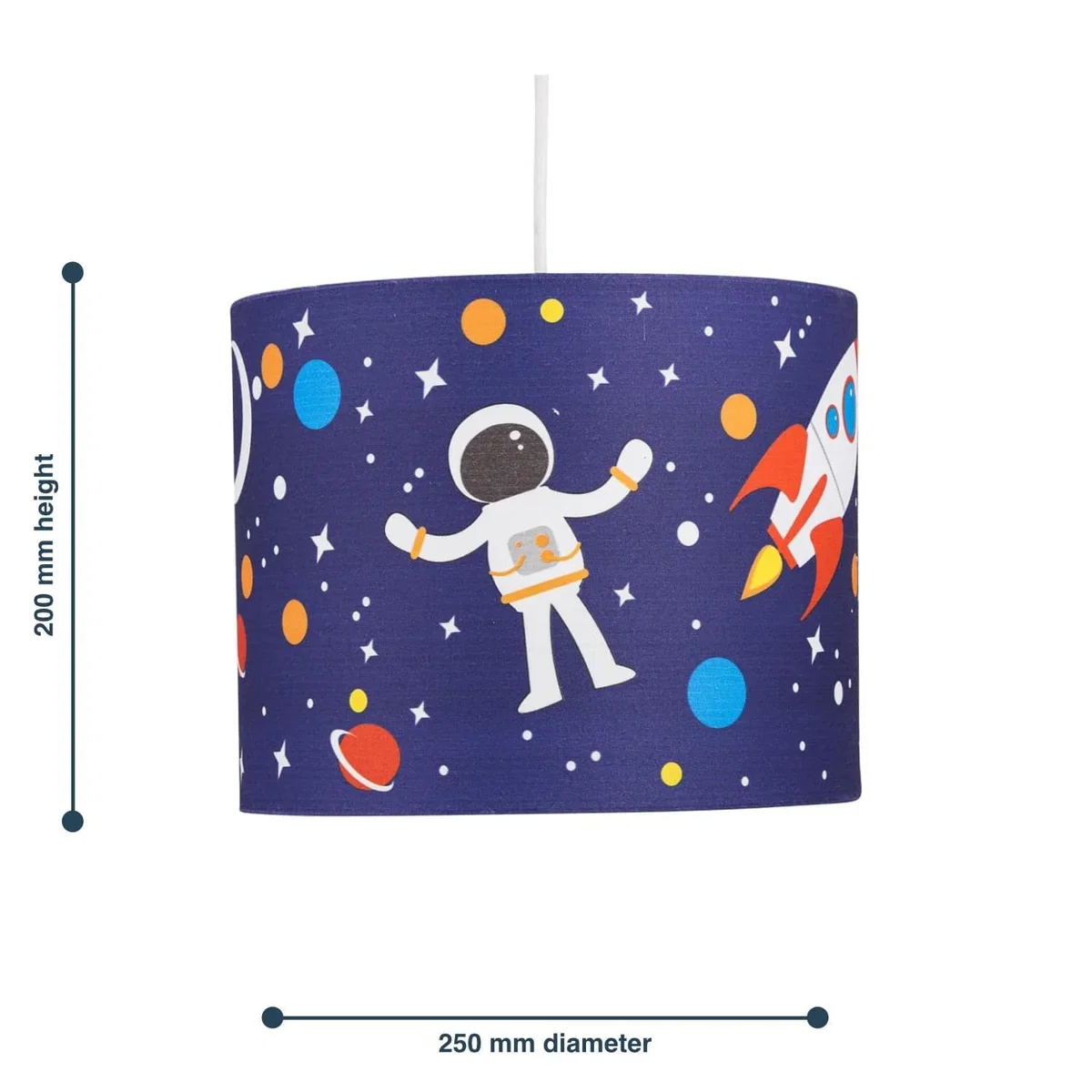Space Rocket 25cm Easy Fit Ceiling Light Shade - Blue – image 8