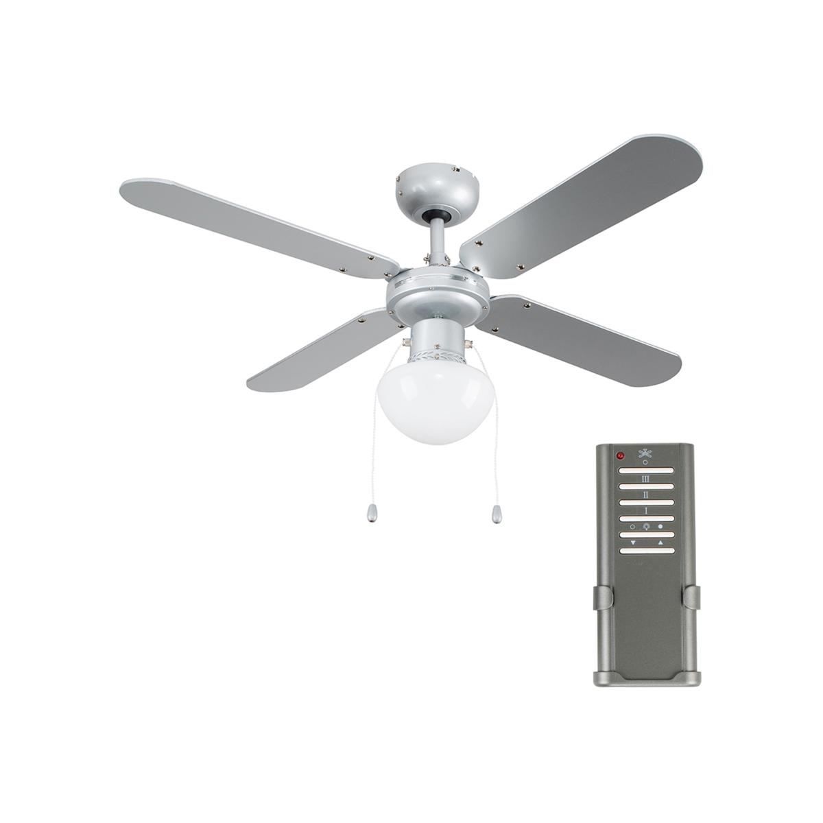 Mirage Grey Ceiling Fan Light Dimmable with Remote Control - Grey