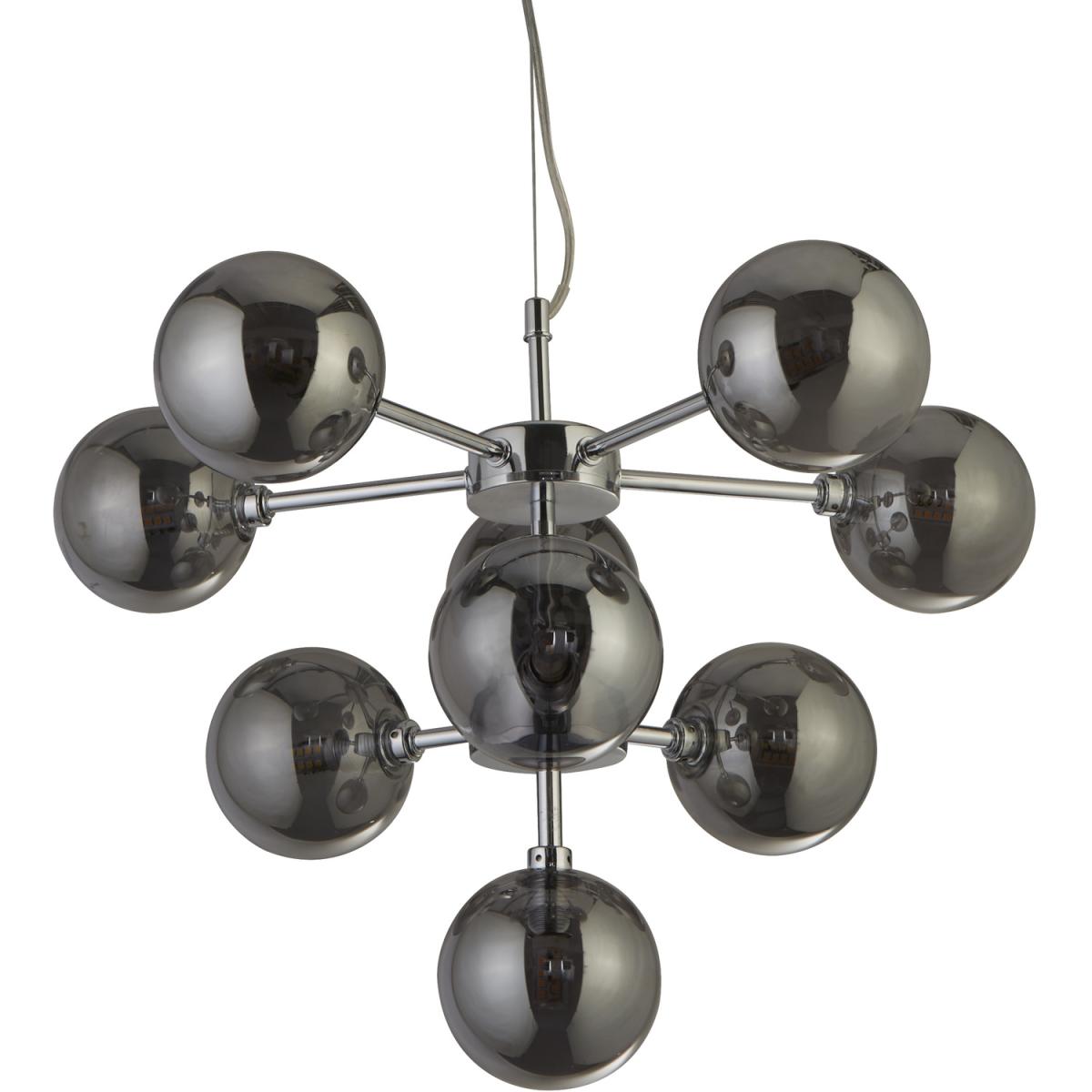 9 Light Chrome Pendant - Black – image 2