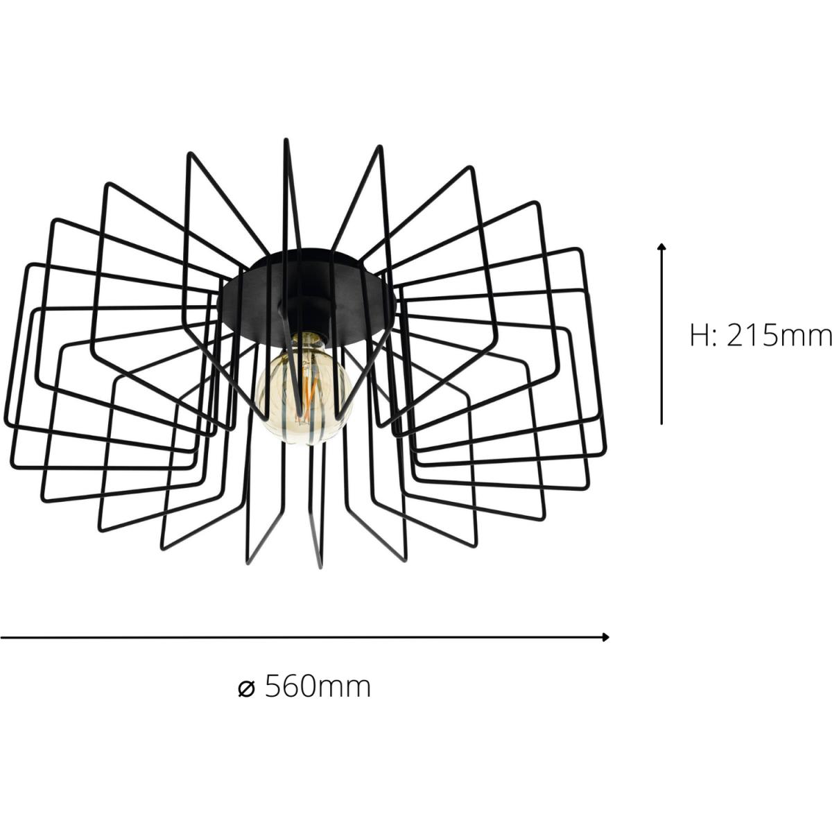 EGLO Tremedal Modern Black Wireframe Ceiling Light - Black – image 4
