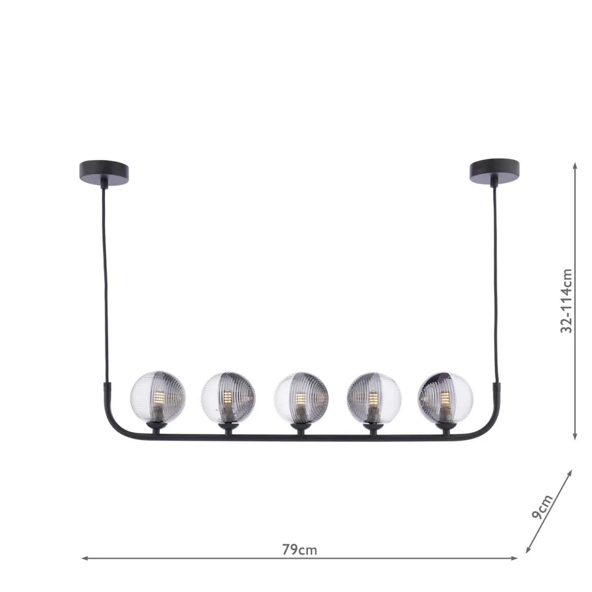 Cradle 5 Light Bar Pendant Matt Black – image 2