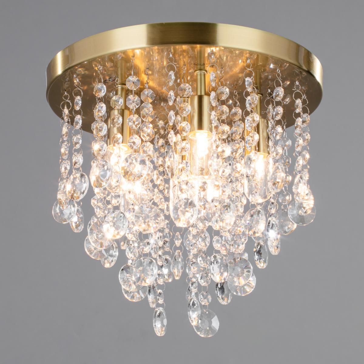 Turin 6 Light Bathroom Circular Semi Flush - Satin Brass – image 2