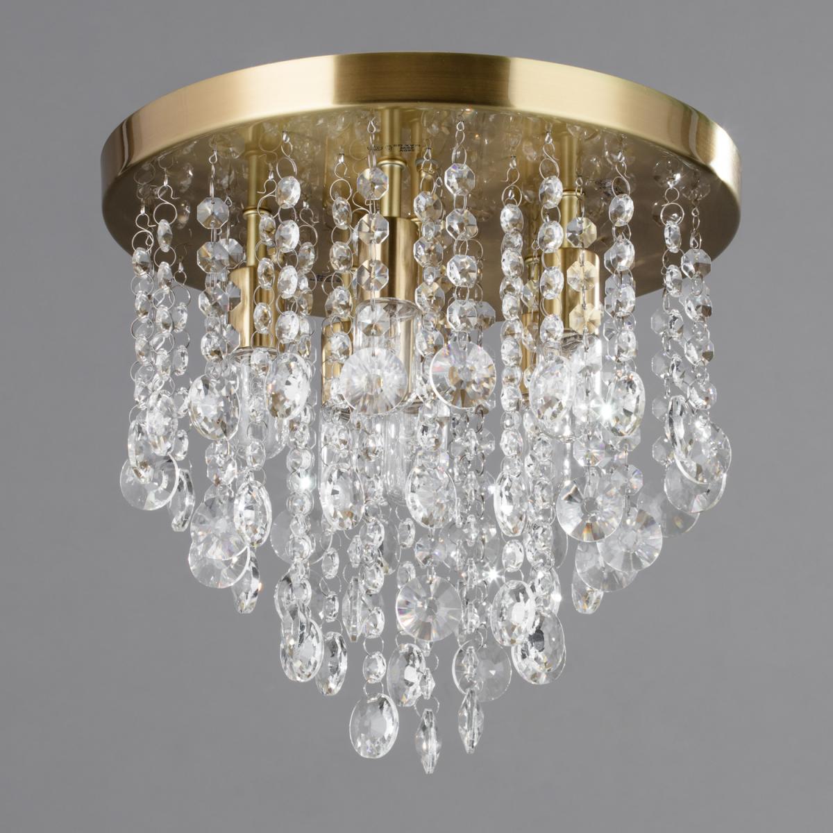 Turin 6 Light Bathroom Circular Semi Flush - Satin Brass – image 3