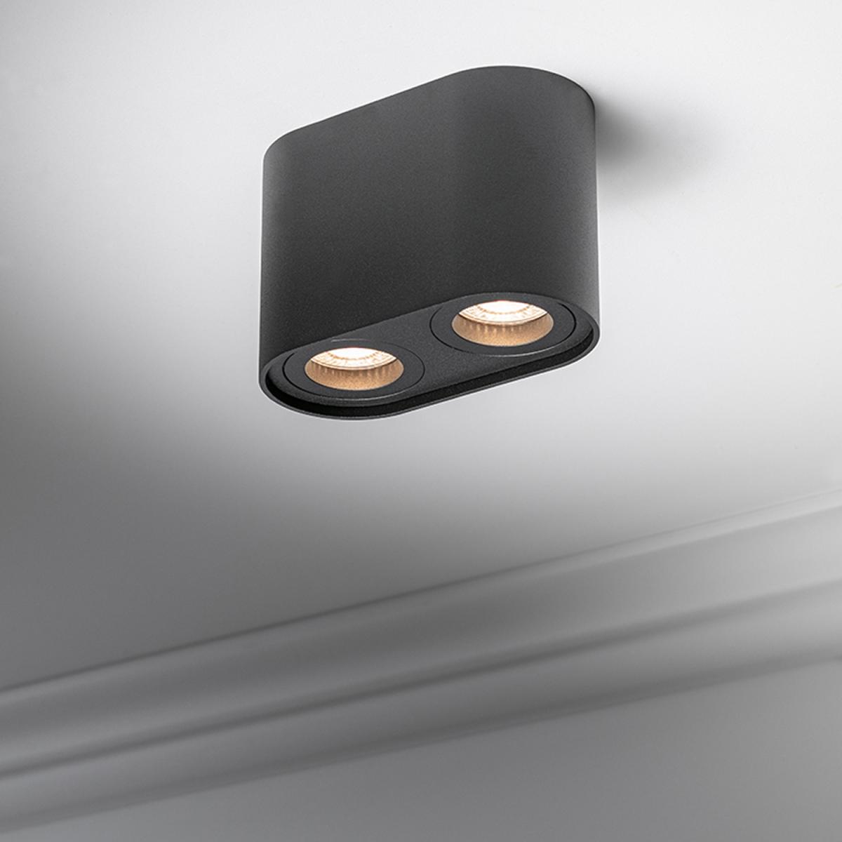 CGC SANSA Black Twin Round Cylinder Ceiling Down Spotlight - black – image 1
