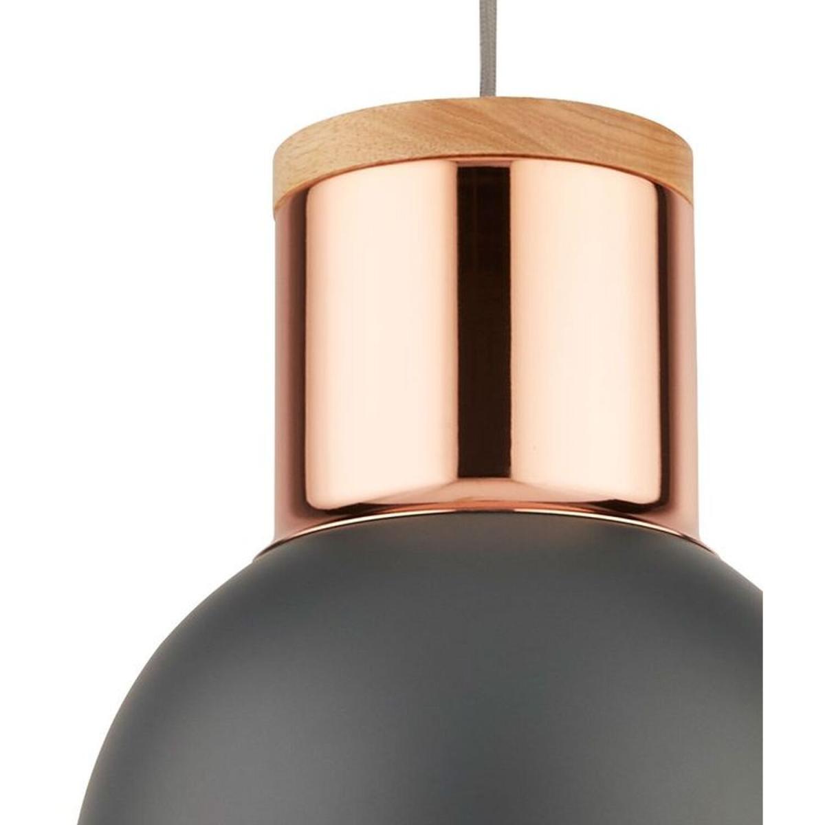 CGC SHELL Grey and Copper Pendant Ceiling Light Adjustable Height - grey – image 3