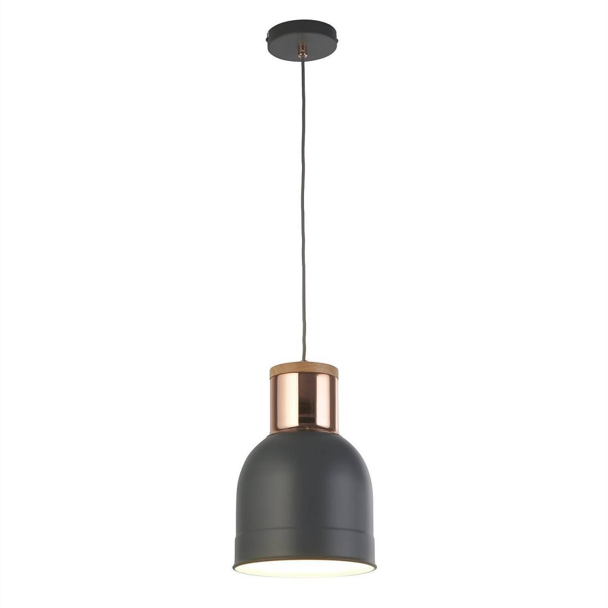 CGC SHELL Grey and Copper Pendant Ceiling Light Adjustable Height - grey – image 4