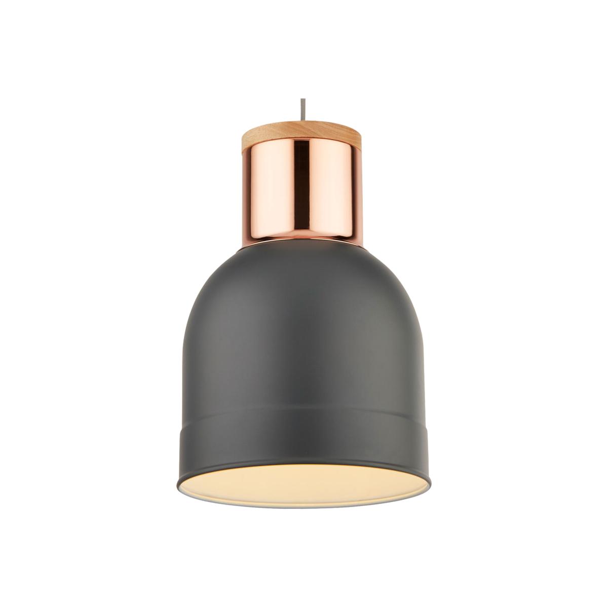 CGC SHELL Grey and Copper Pendant Ceiling Light Adjustable Height - grey – image 1