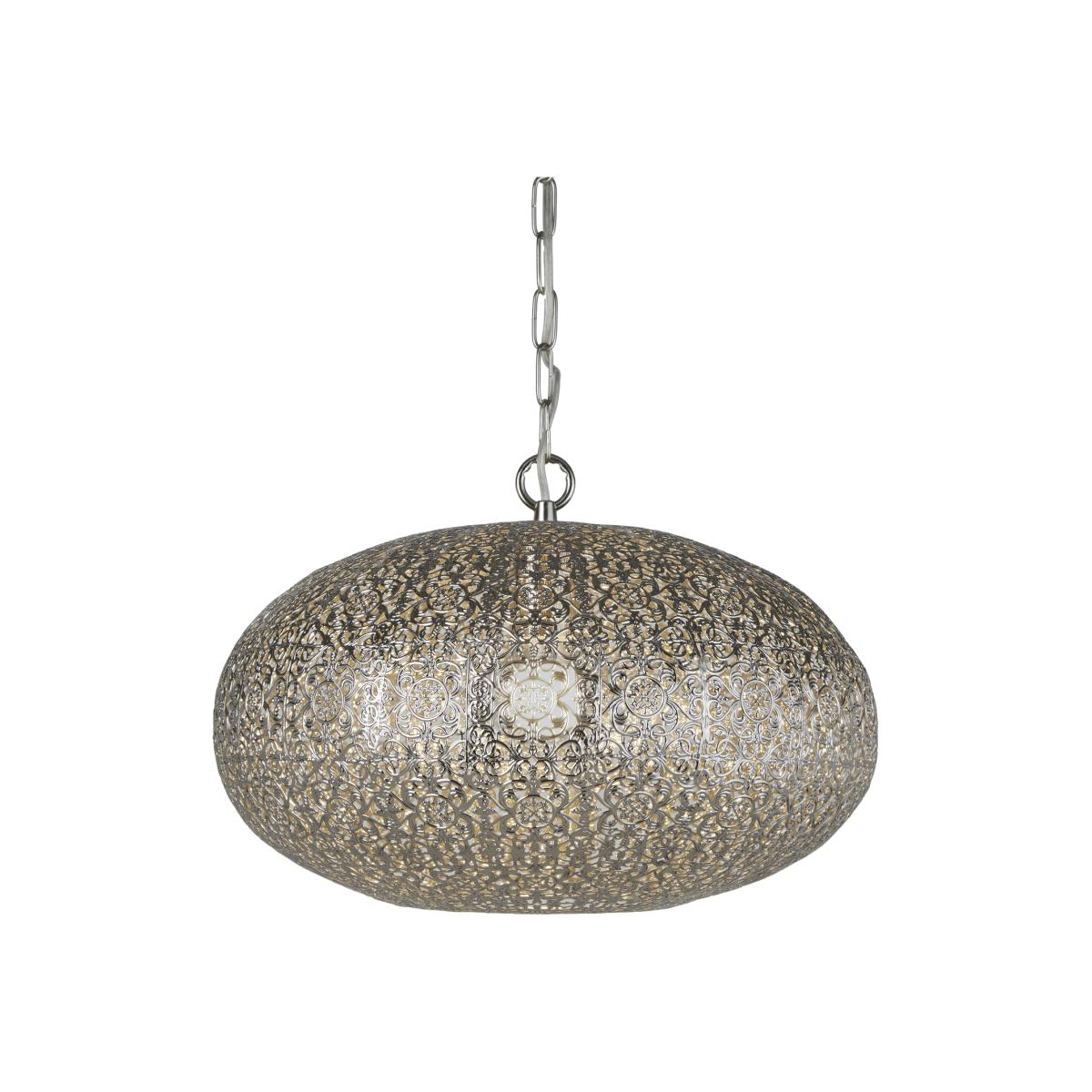 Riva Shiny Nickel Fretwork Pendant - Nickel