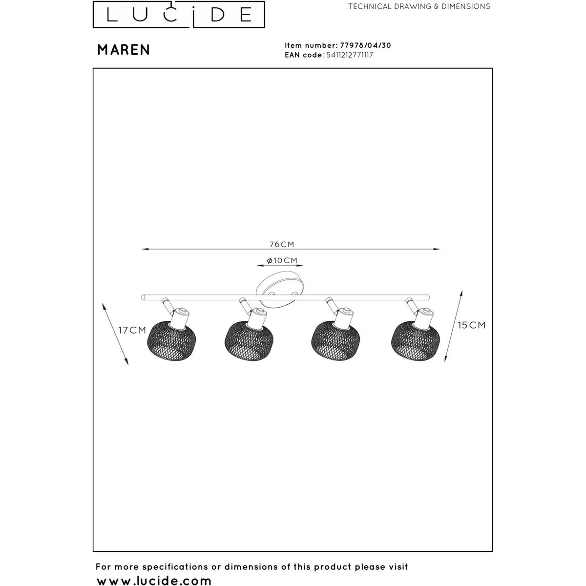 Lucide Lighting Maren Spotlight Black - Black – image 7