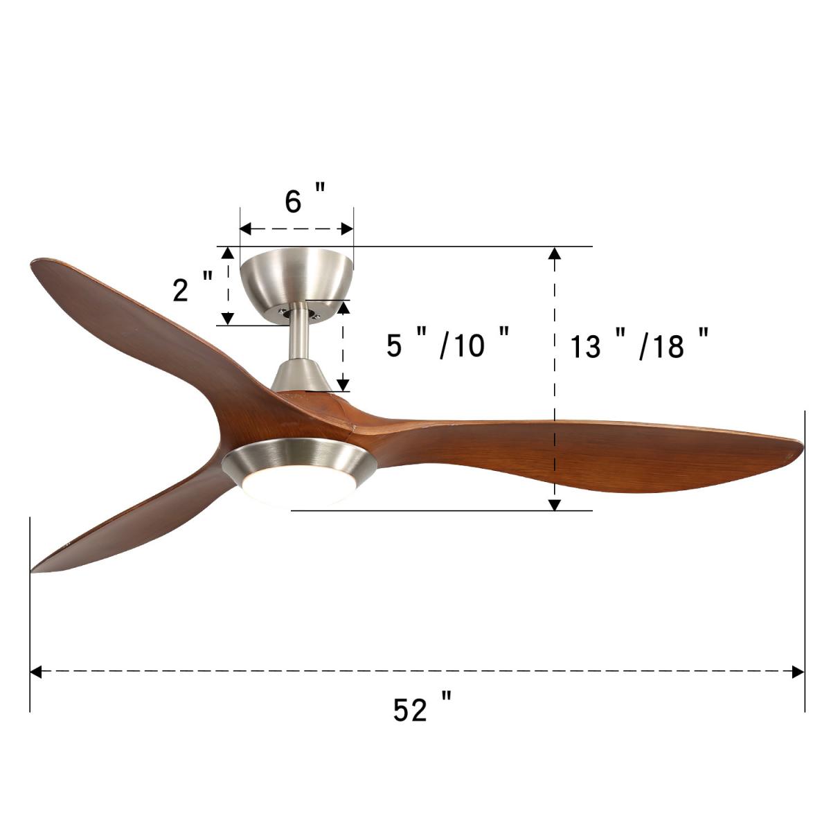 Ceiling Fan with LED Light - Brown – image 19