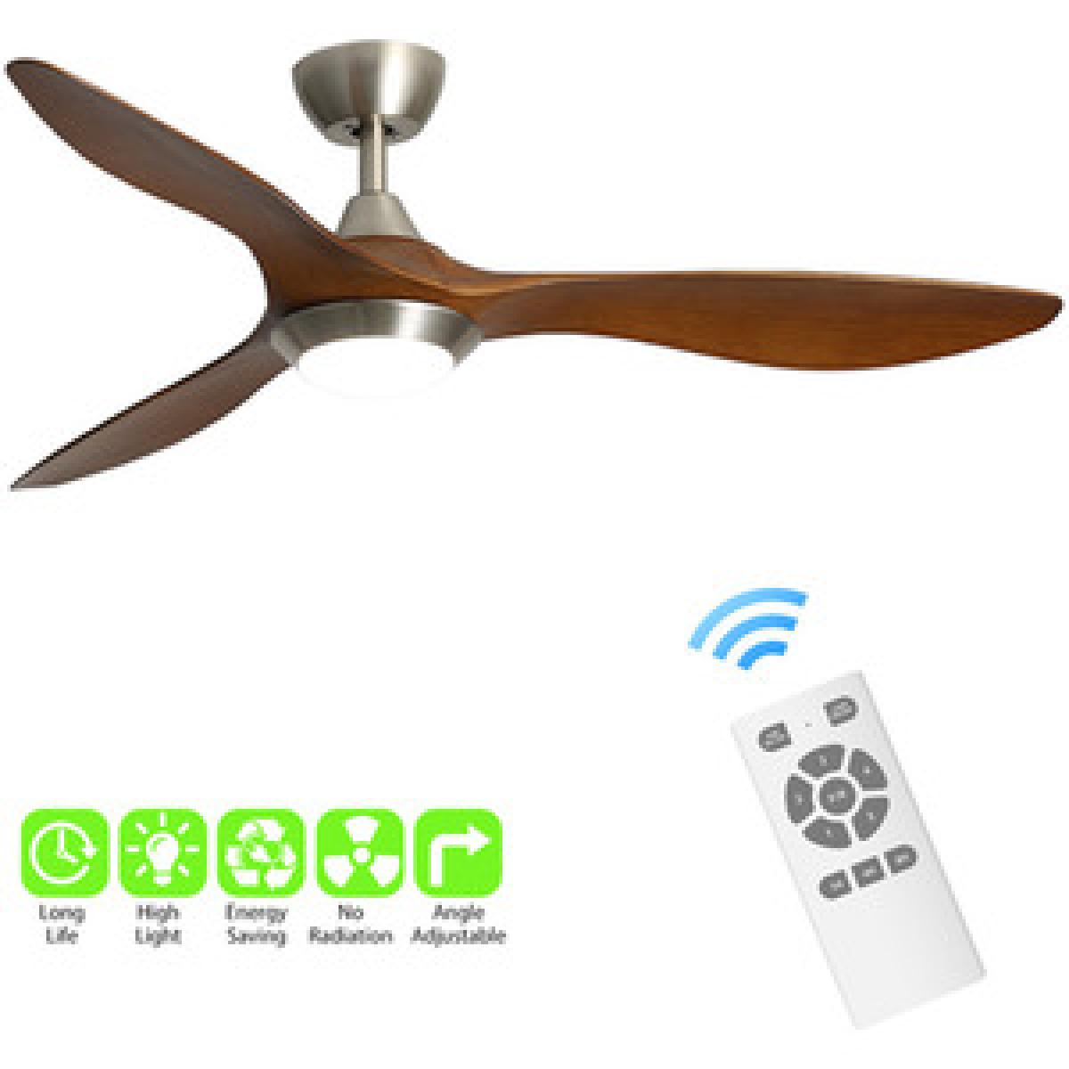Ceiling Fan with LED Light - Brown – image 10