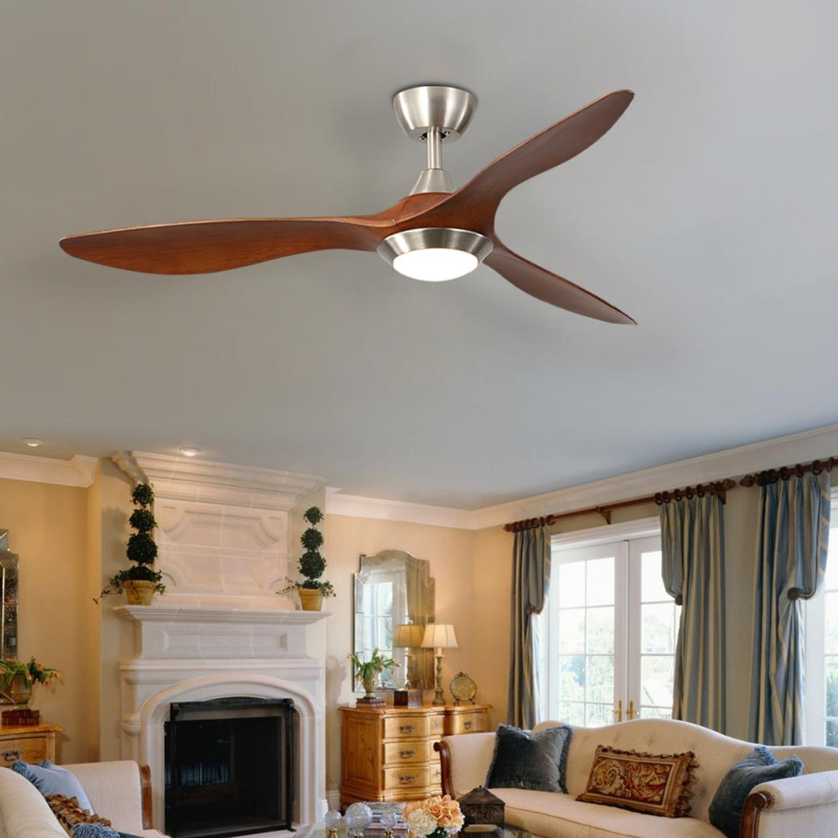 Ceiling Fan with LED Light - Brown – image 1