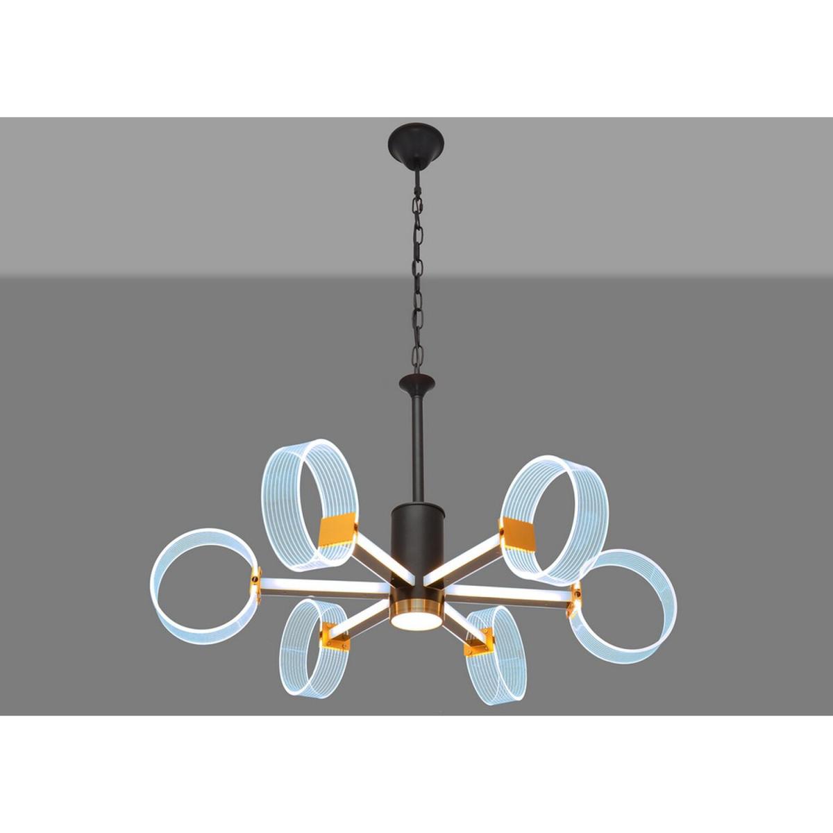 Alicante Integrated Pendant Ceiling Light Black, Gold 76cm - Black – image 2