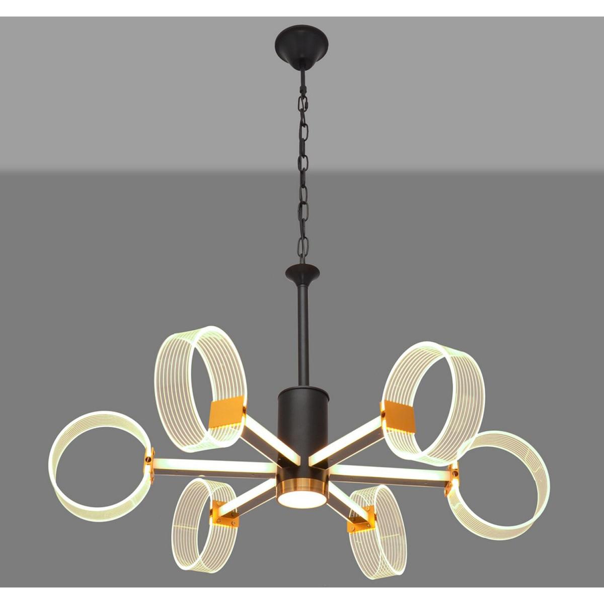 Alicante Integrated Pendant Ceiling Light Black, Gold 76cm - Black – image 3