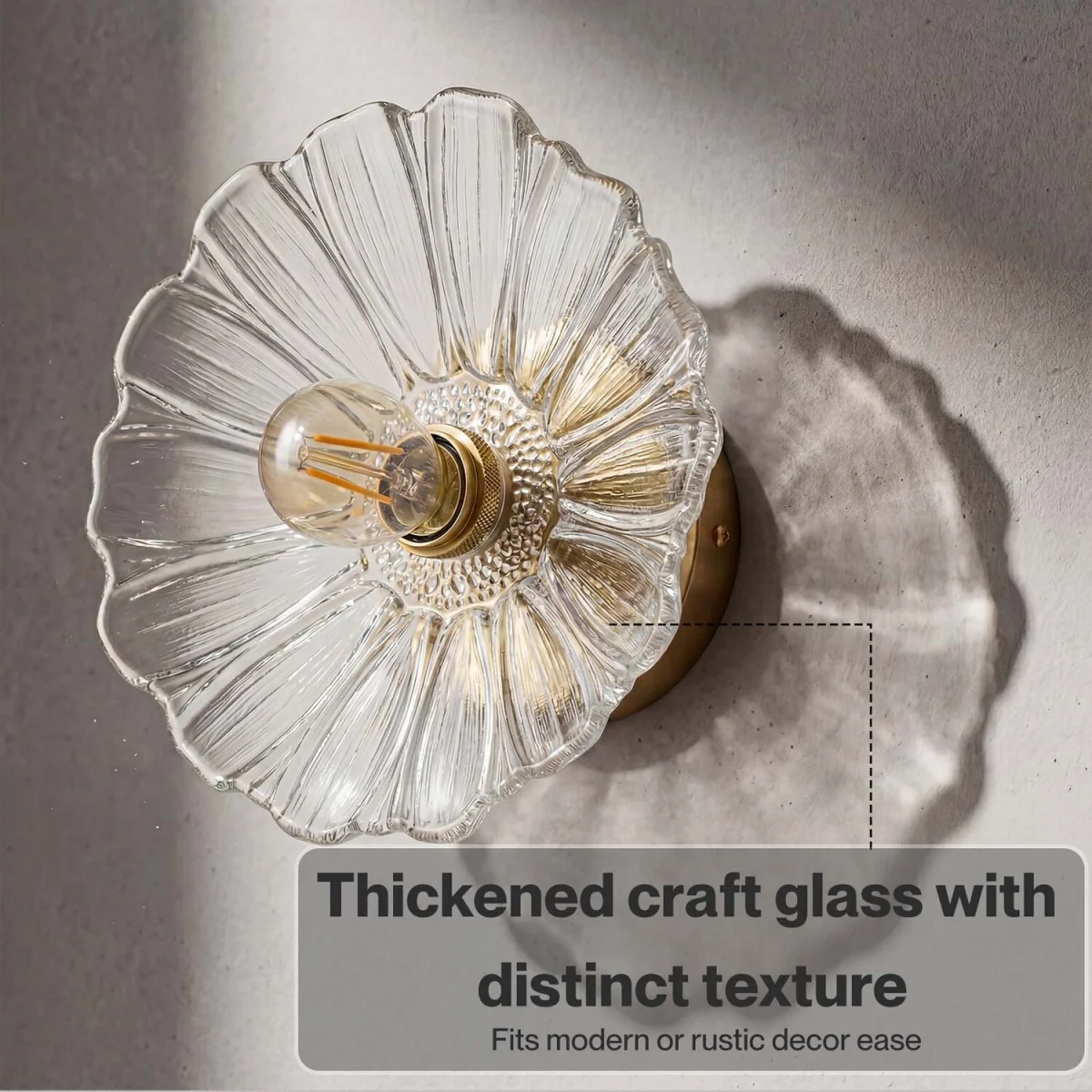 Ceiling Light Flower Clear Glass Fixture Chandelier Flush Mount 2 PCS - White – image 2