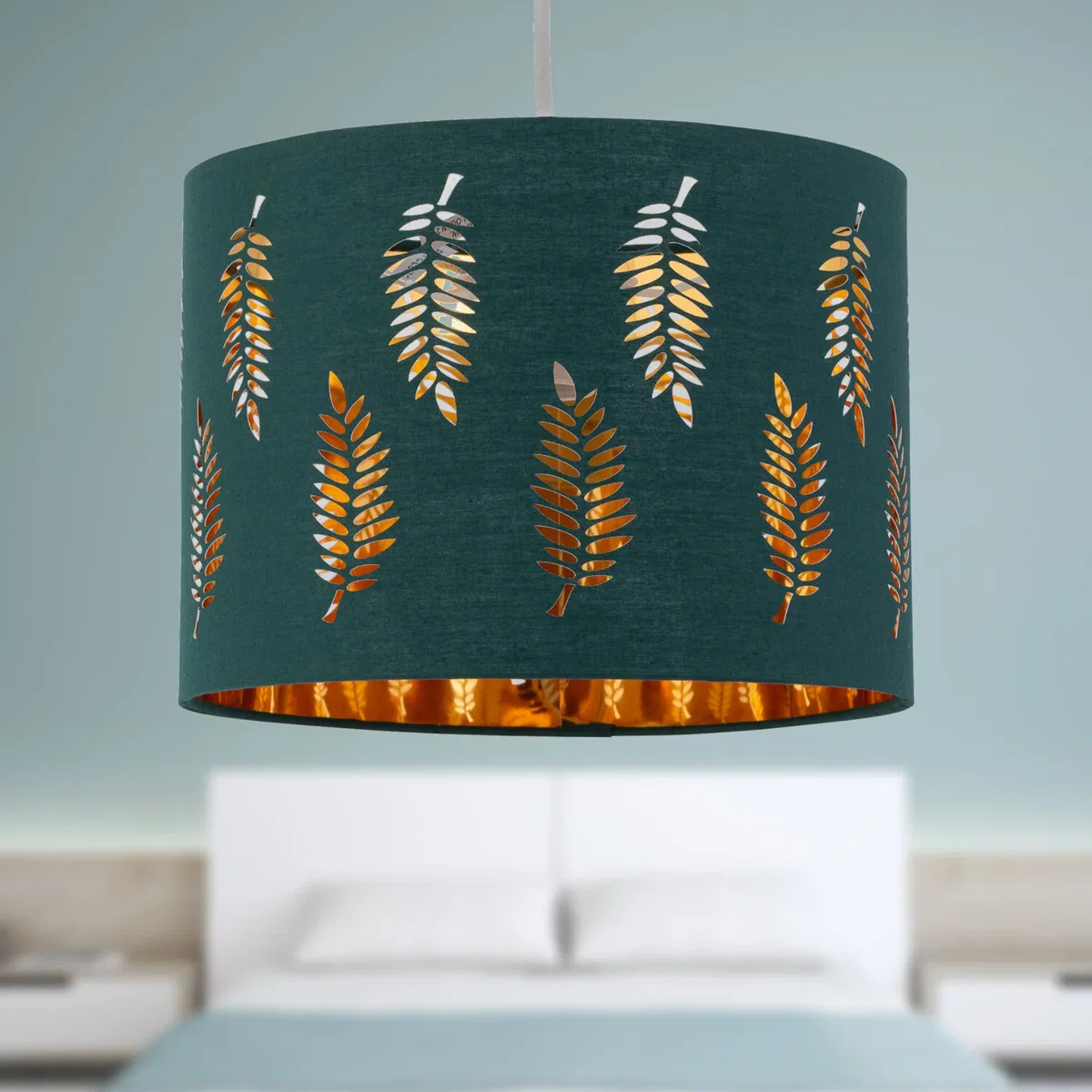 Fern Dark Green Cut Out 30cm Pendant Lightshade - Green – image 4