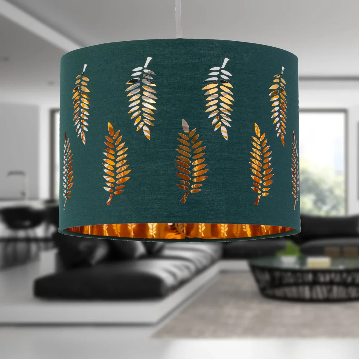 Fern Dark Green Cut Out 30cm Pendant Lightshade - Green – image 5