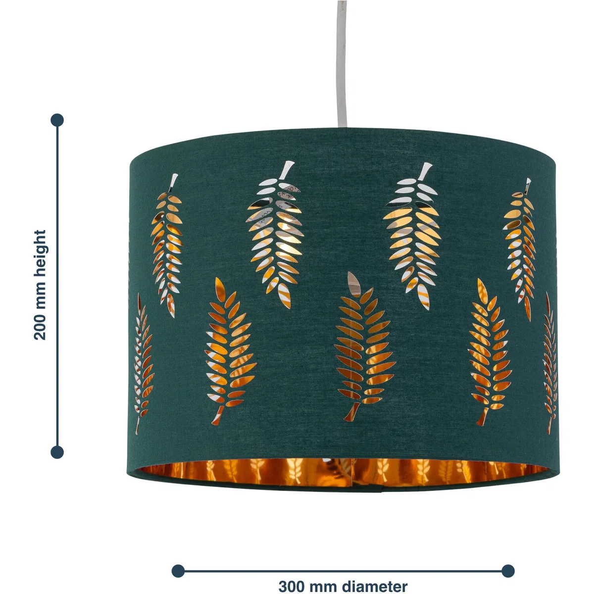 Fern Dark Green Cut Out 30cm Pendant Lightshade - Green – image 6