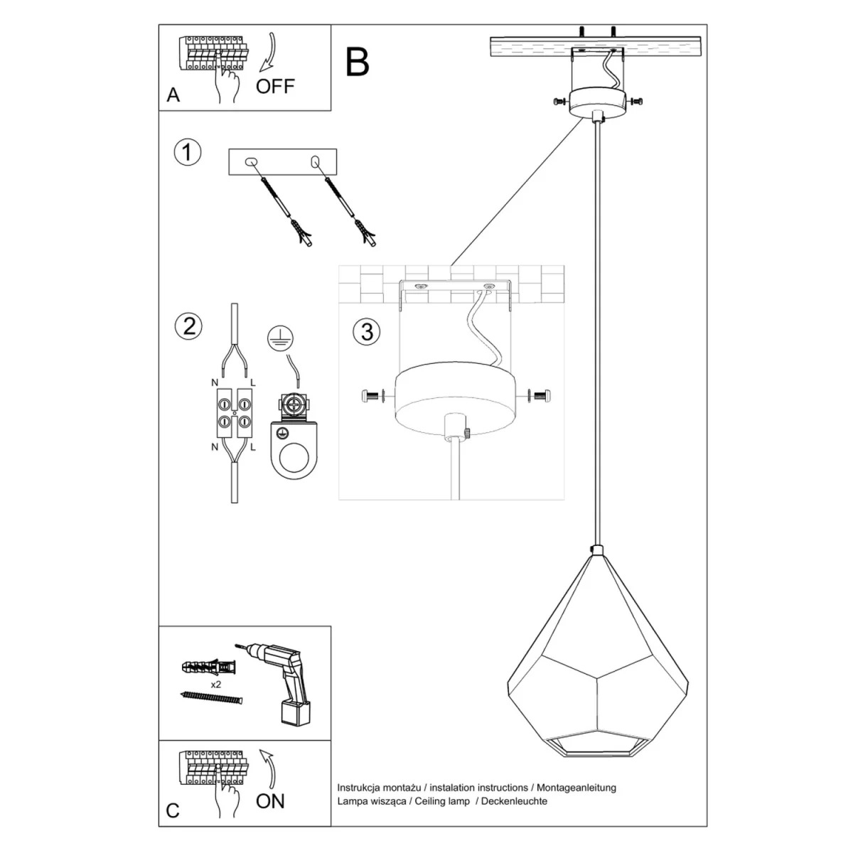 Ceramic pendant lamp PAVLUS - white – image 8
