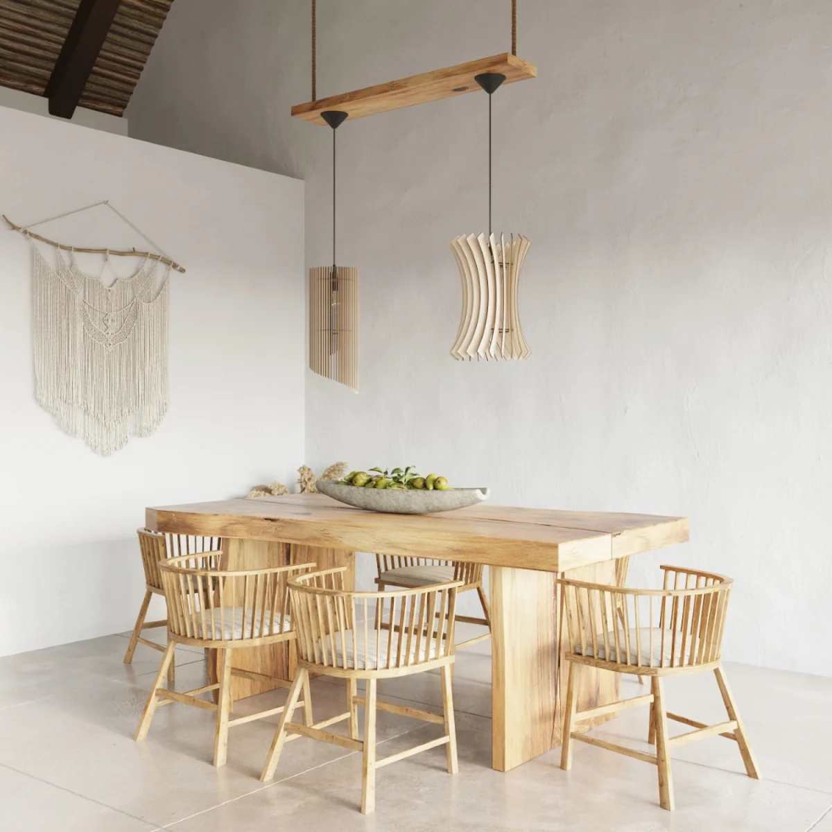 Pendant lamp ORIANA wood - natural wood – image 4
