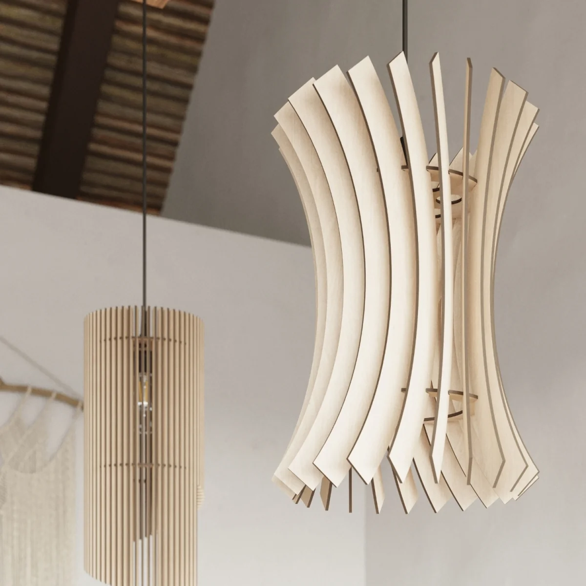Pendant lamp ORIANA wood - natural wood – image 6