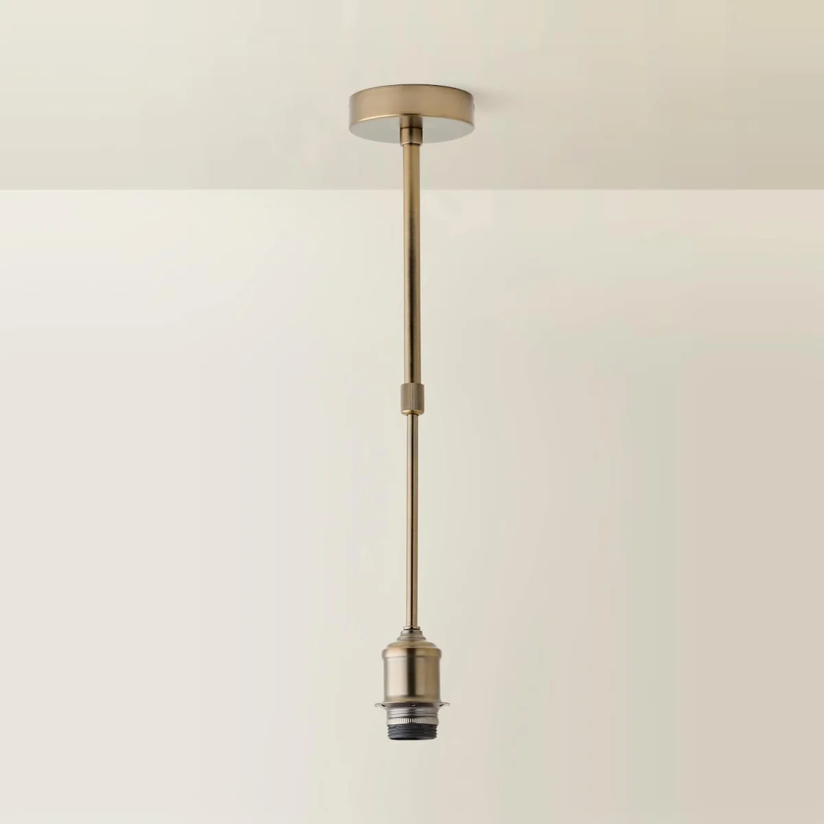 Shaw Adjustable Drop Pendant Lampholder - Brushed Brass – image 2