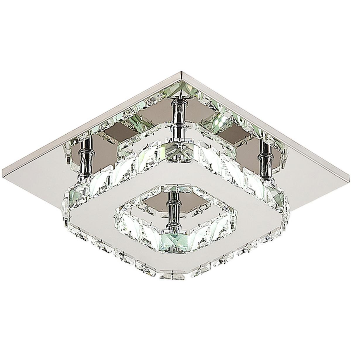Crystal LED Semi Flush Mount Lighting - Silver – image 3