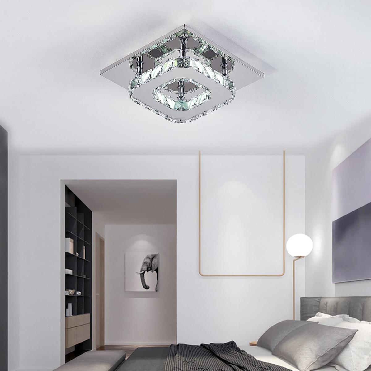 Crystal LED Semi Flush Mount Lighting - Silver – image 4