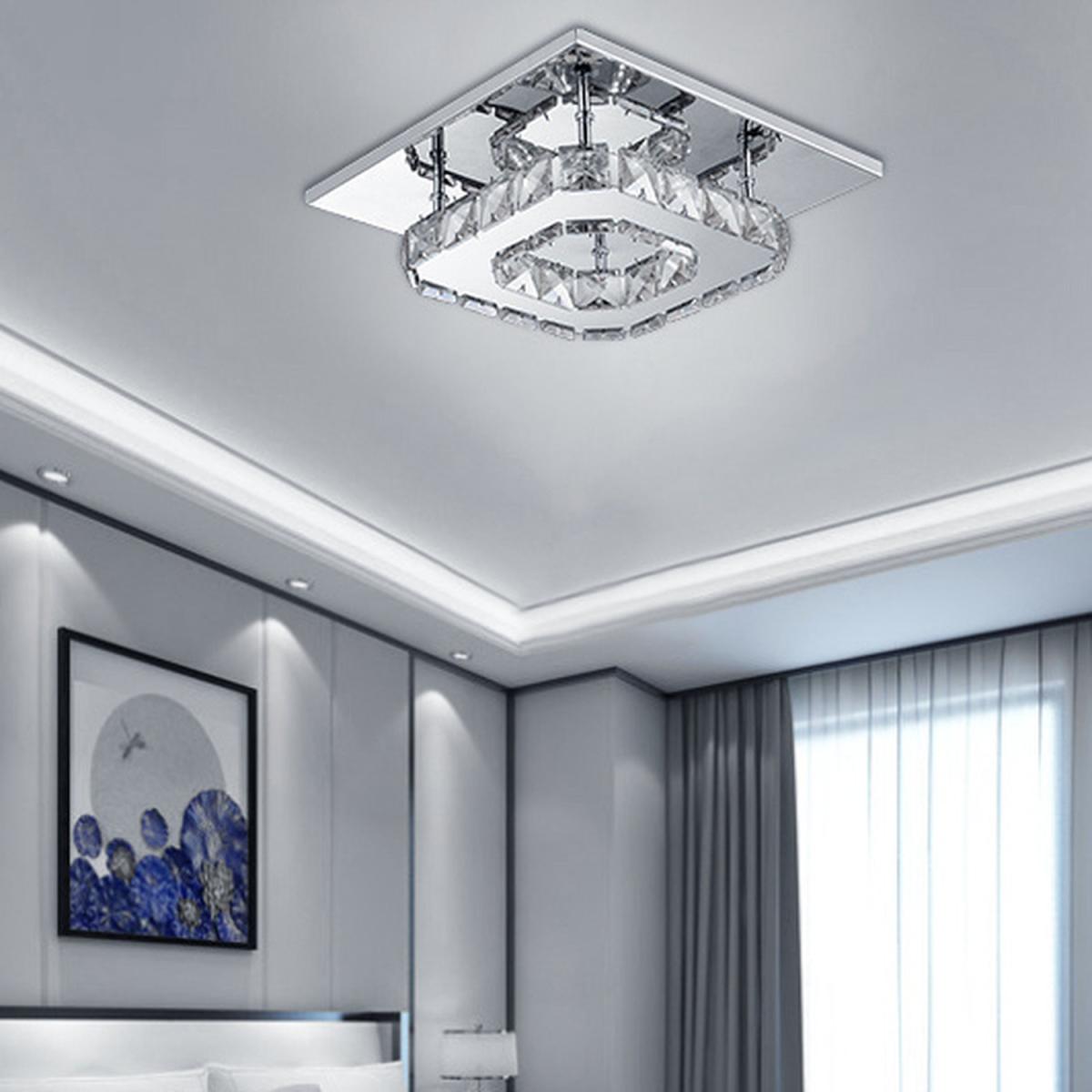 Crystal LED Semi Flush Mount Lighting - Silver – image 1