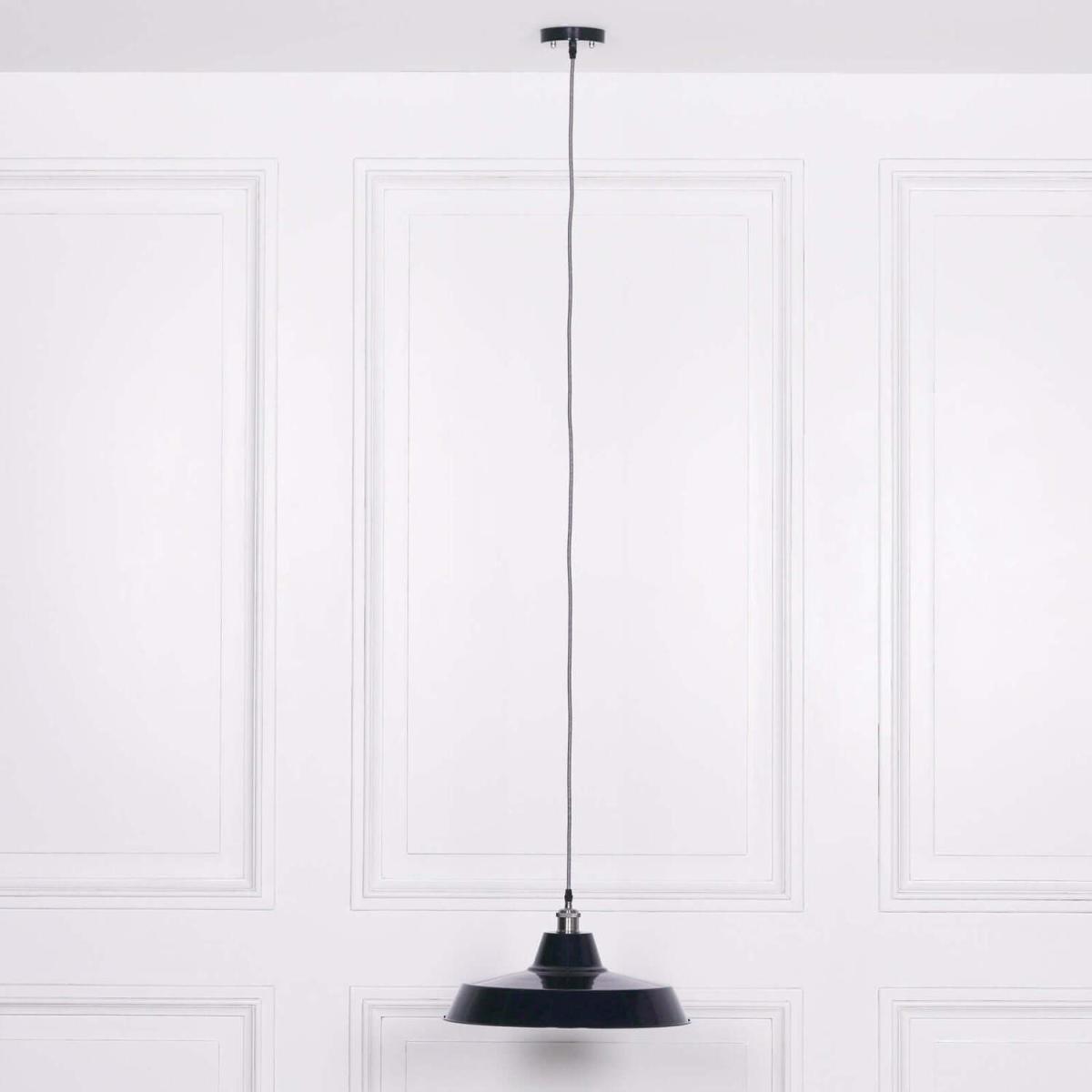 Large Royal Blue Pendant Ceiling Light Factory Style - Royal Blue – image 9