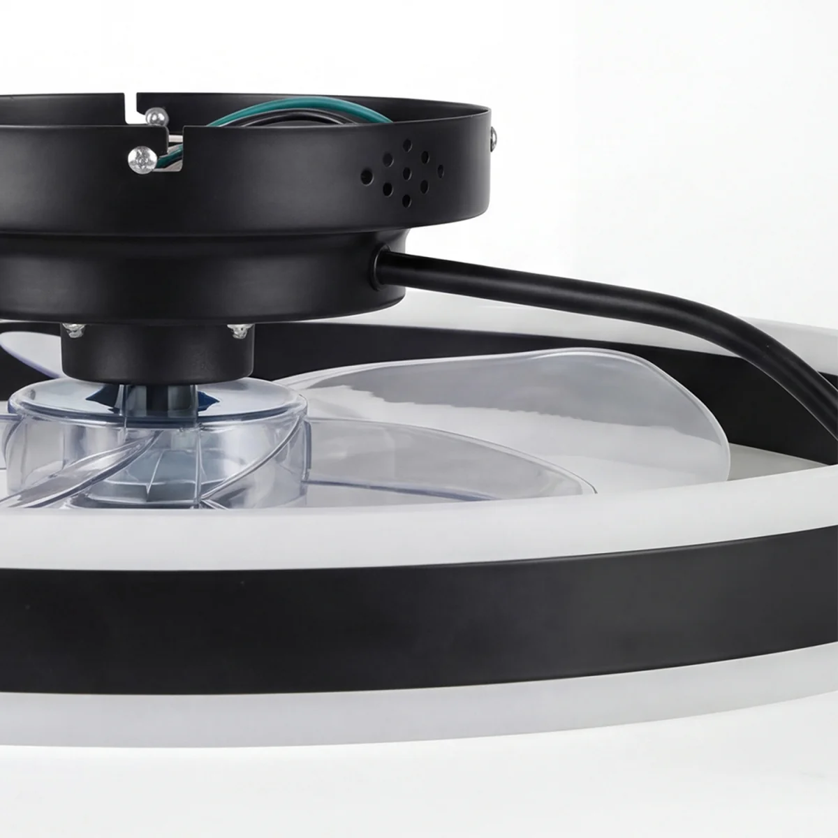 Ceiling Fan  Lights Remote Modern LED Dimmable Quiet 6 Speeds Black - Black – image 2