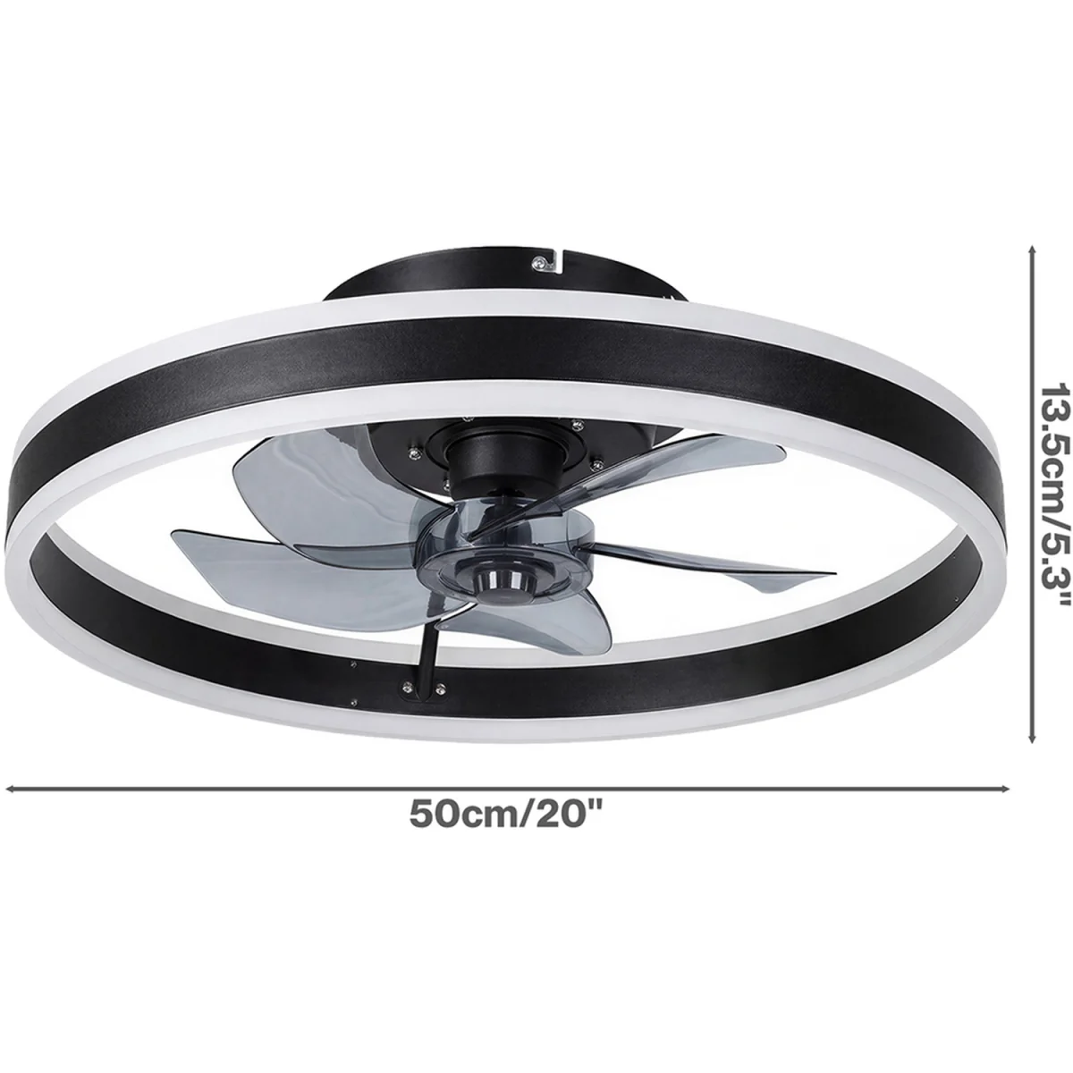 Ceiling Fan  Lights Remote Modern LED Dimmable Quiet 6 Speeds Black - Black – image 5