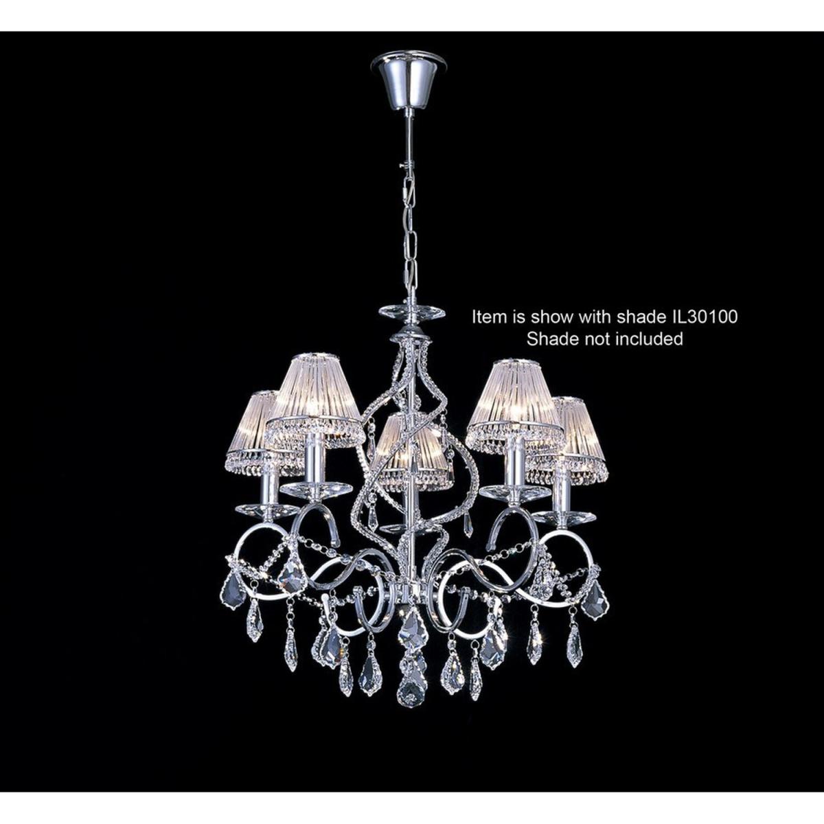 Torino Ceiling Pendant Chandelier 5 Light Polished Chrome, Crystal - Polished Chrome – image 2
