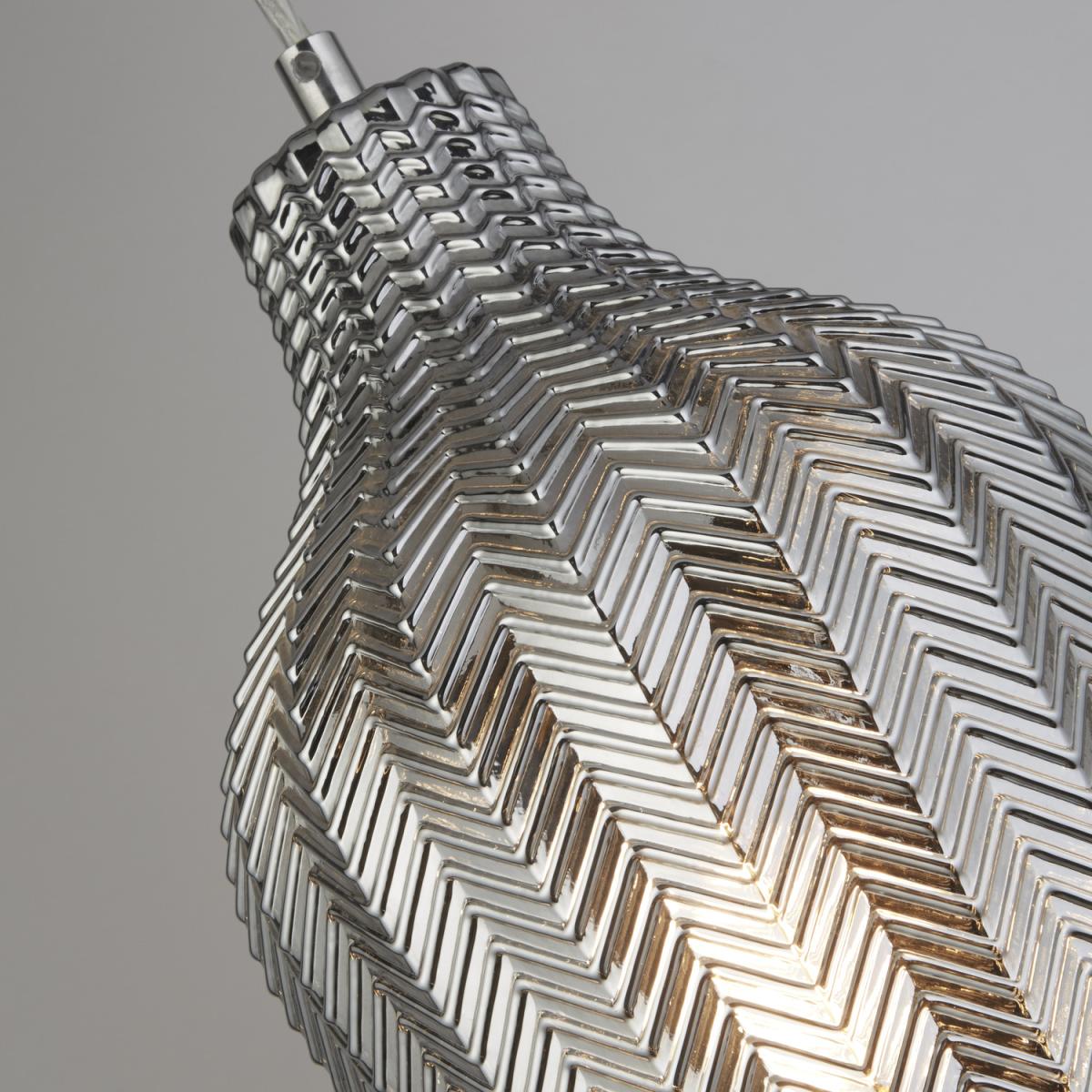Ribbed Chrome Pendant - Chrome – image 2