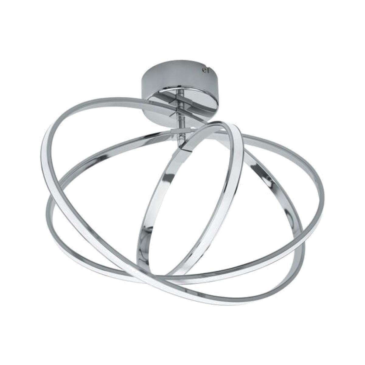 Selvina Chrome Interlinking Ring Ceiling Light - Grey