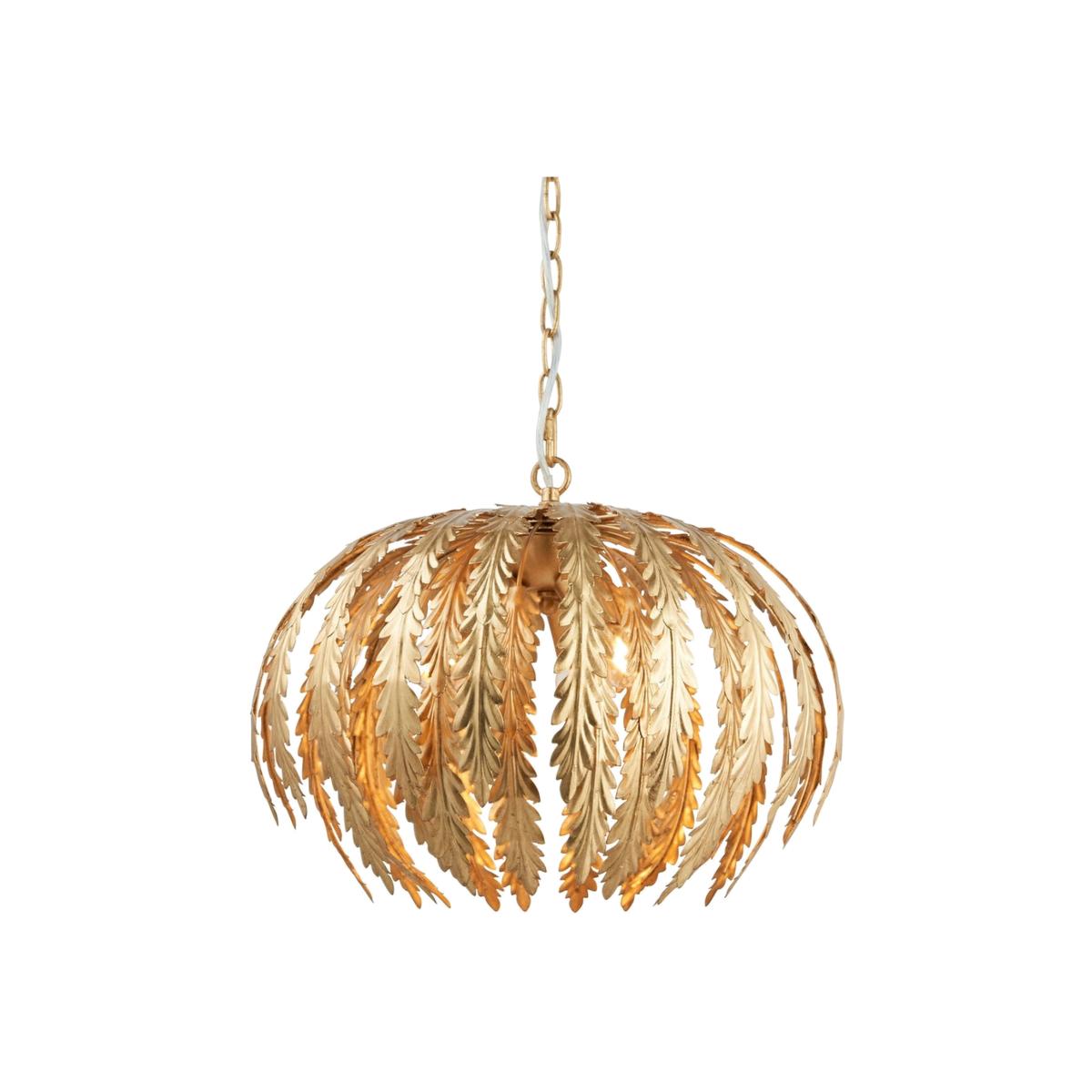 Delphine Floral Leaves 3 Light Spherical Pendant Gold Paint, E14 - Gold Paint – image 1