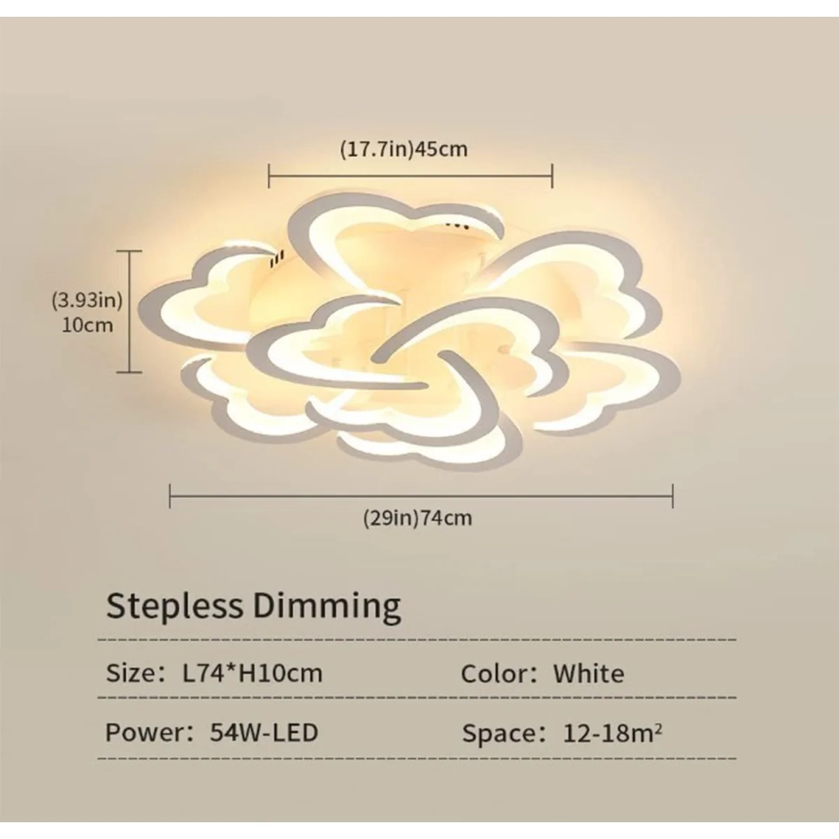 Ceiling Light White with Remote Control - White – image 2