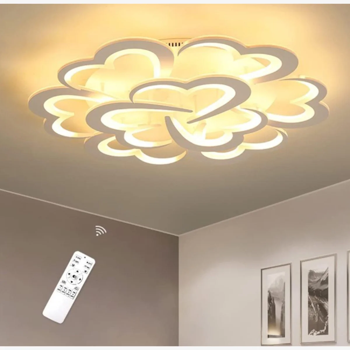 Ceiling Light White with Remote Control - White – image 1