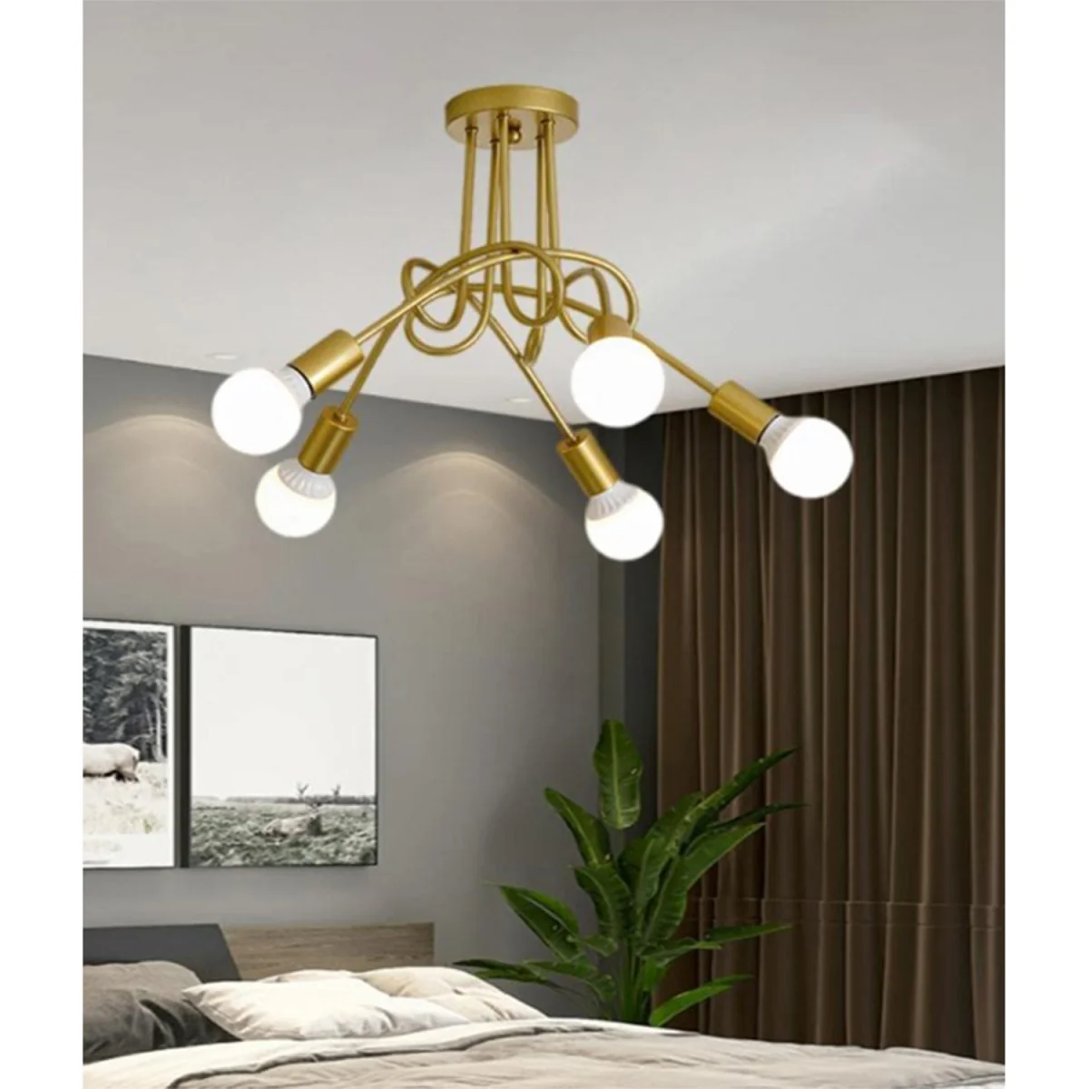 Ceiling Light Gold 5 Lights - Gold – image 2