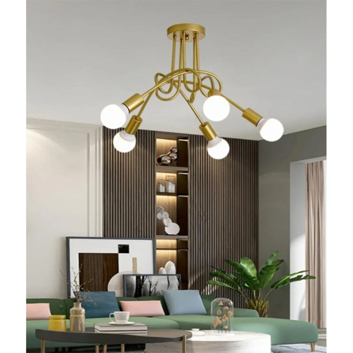 Ceiling Light Gold 5 Lights - Gold – image 3