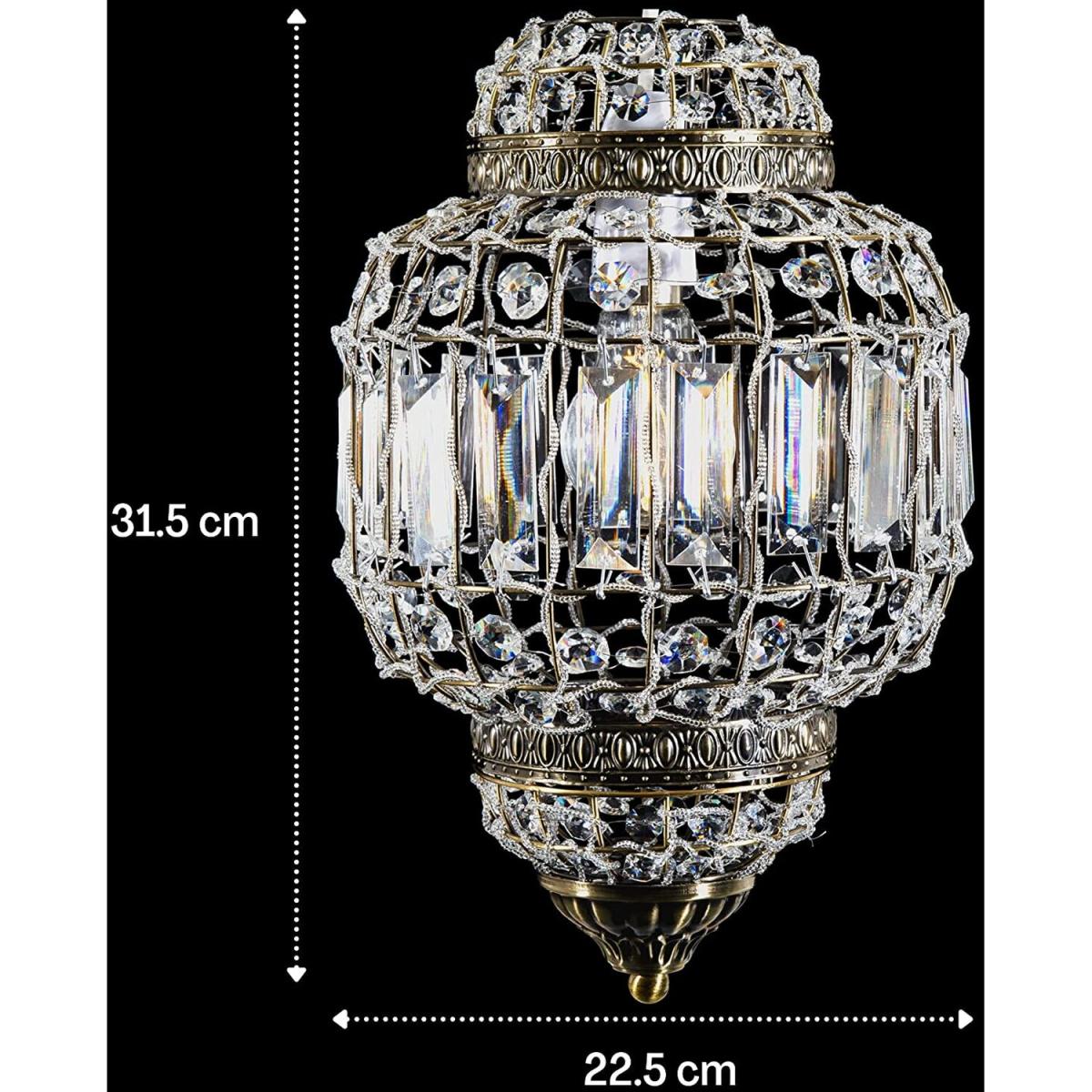 Moroccan Style K9 Crystal Light Shade - Brass & Clear – image 3