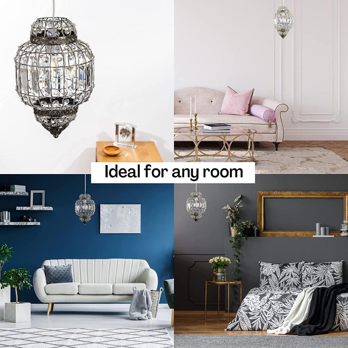Moroccan Style K9 Crystal Light Shade - Brass & Clear – image 4